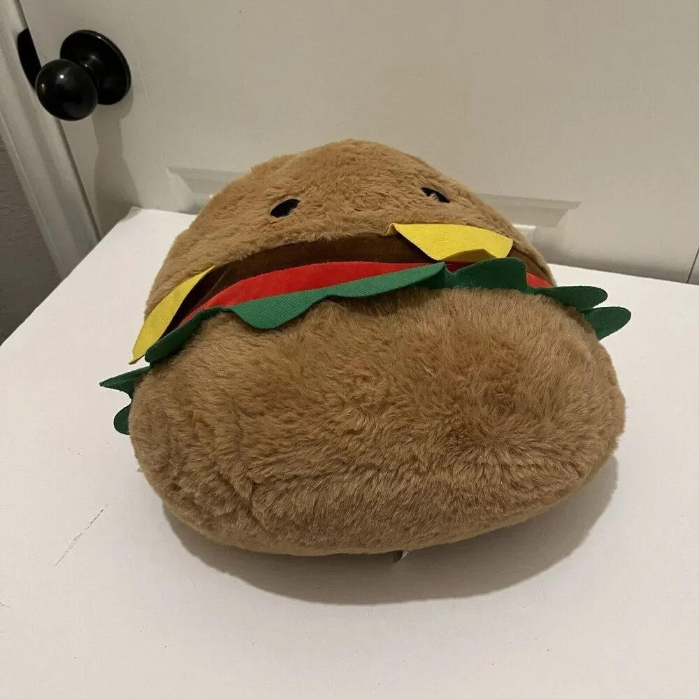 Kellytoy Fuzz A Mallows Cheeseburger Hamburger Food Plush 11